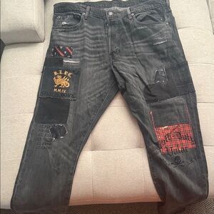 Polo by Ralph Lauren Black and Red Slim Jeans